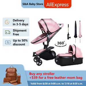 EPibuss Luxury Baby Stroller 3 in 1 with Car Seat