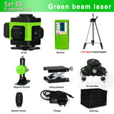 EPibuss Wireless Remote Control 3D 360 Degree 12 Lines Green Laser Level