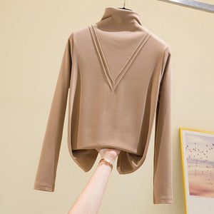 EPibuss Women Turtleneck Autumn /Winter Cotton Tshirt