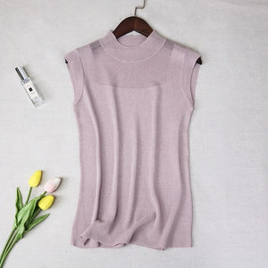 EPibuss Women Tank Tops High Elastic Sexy Sleeveless Knitted Vest