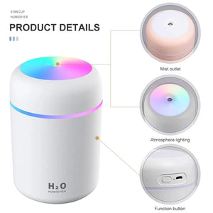 EPibuss Portable Aroma Oil Diffuser Electric Air Humidifier with Colorful Night Light for Home Car