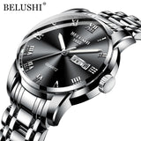 EPibuss Men Stainless Steel Business Clock Waterproof Luminous Watches