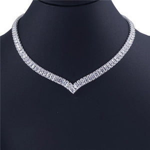 EPibuss Women Zircon Rhinestone  Earrings and Necklace Jewelry Set of Bride Bridesmaid