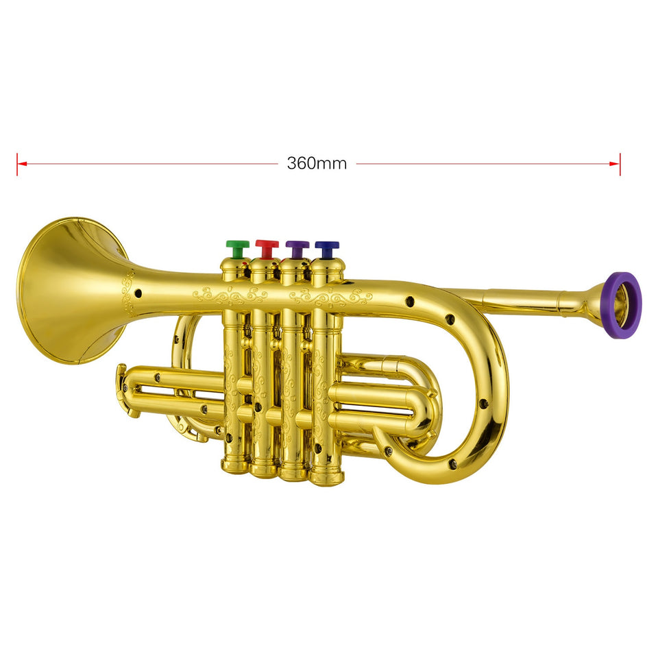 EPibuss Musical Wind Instruments Trumpet Kids ABS Metallic Gold Trumpet