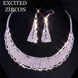 EPibuss Women Zircon Rhinestone  Earrings and Necklace Jewelry Set of Bride Bridesmaid