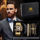 EPibuss Luxury Men Quartz Jewelry set