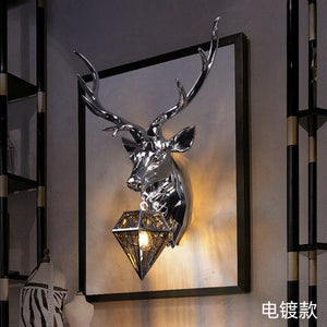 EPibuss Deer Head Wall Light Living Room Bedroom Aisle Background Wall  Decor