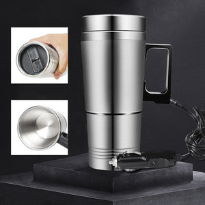 EPibuss 12V/24V Stainless Steel  Vehicle, Camping, Travel  Water Coffee Heating Kettle