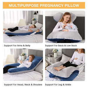 EPibuss Side Sleeper Maternity Sleeping Support U Shape 100% Cotton Full Body Pillow for Pregnant Women