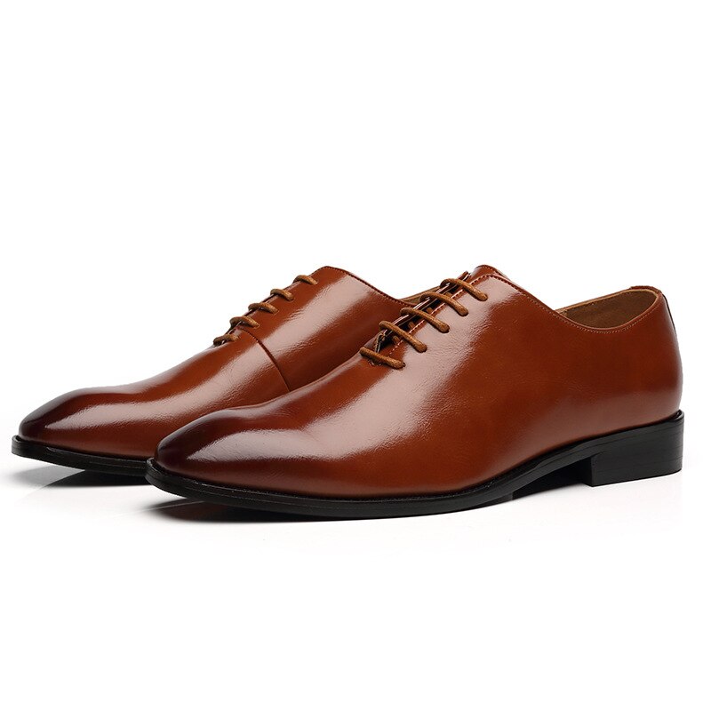 EPibuss Men Leather British Style Oxfords Solid Color Business, Wedding Elegant Wedding Shoes
