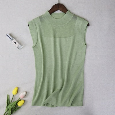 EPibuss Women Tank Tops High Elastic Sexy Sleeveless Knitted Vest