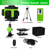 EPibuss Wireless Remote Control 3D 360 Degree 12 Lines Green Laser Level