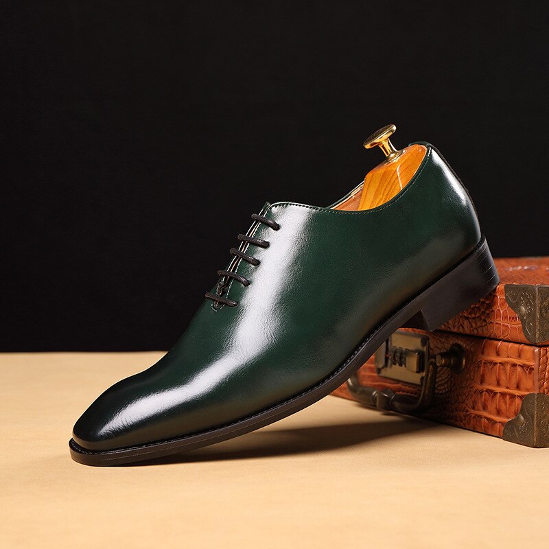 EPibuss Men Leather British Style Oxfords Solid Color Business, Wedding Elegant Wedding Shoes