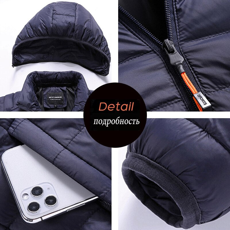 EPibuss Men Winter New Casual Warm Thick Waterproof Jacket