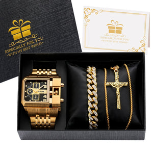 EPibuss Luxury Men Quartz Jewelry set