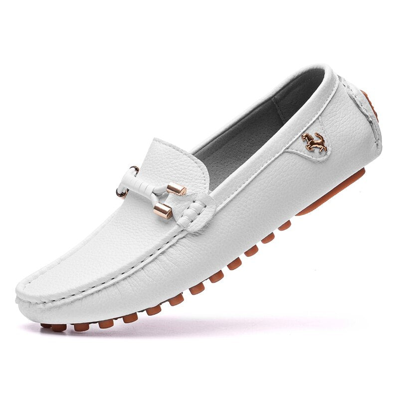 EPibuss Men Leather Moccasin Golf shoes