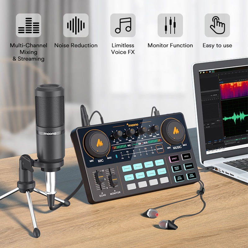 EPibuss MAONO Sound  Microphone Mixer Kit for Live streaming podcasting