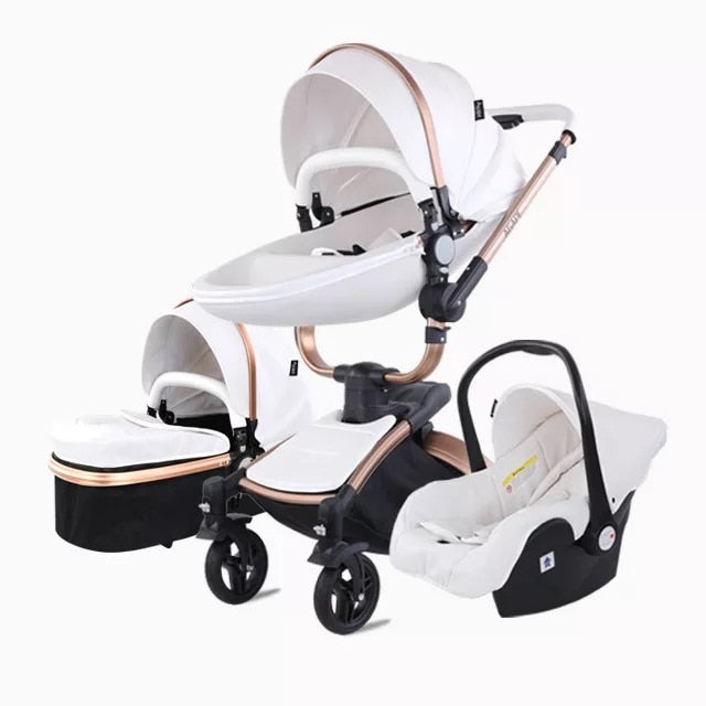 EPibuss PU leather Newborn Carriage 3 in 1 Stroller