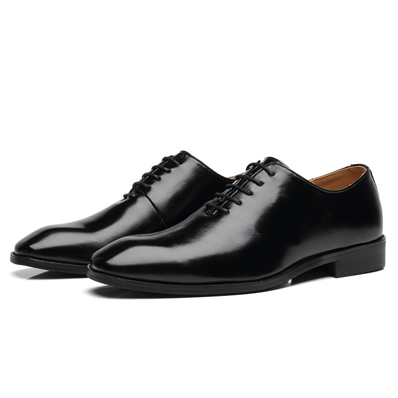 EPibuss Men Leather British Style Oxfords Solid Color Business, Wedding Elegant Wedding Shoes