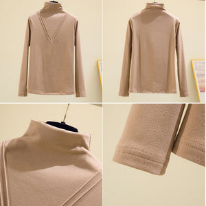 EPibuss Women Turtleneck Autumn /Winter Cotton Tshirt