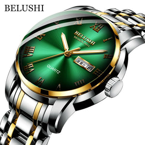 EPibuss Men Stainless Steel Business Clock Waterproof Luminous Watches