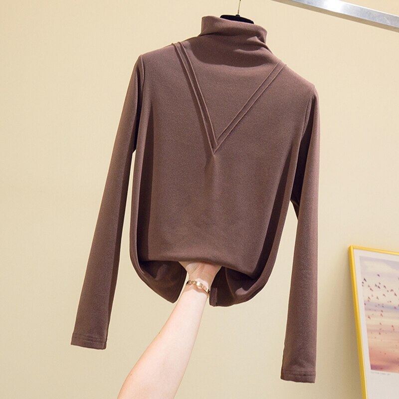 EPibuss Women Turtleneck Autumn /Winter Cotton Tshirt