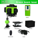 EPibuss Wireless Remote Control 3D 360 Degree 12 Lines Green Laser Level