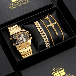 EPibuss Luxury Men Quartz Jewelry set