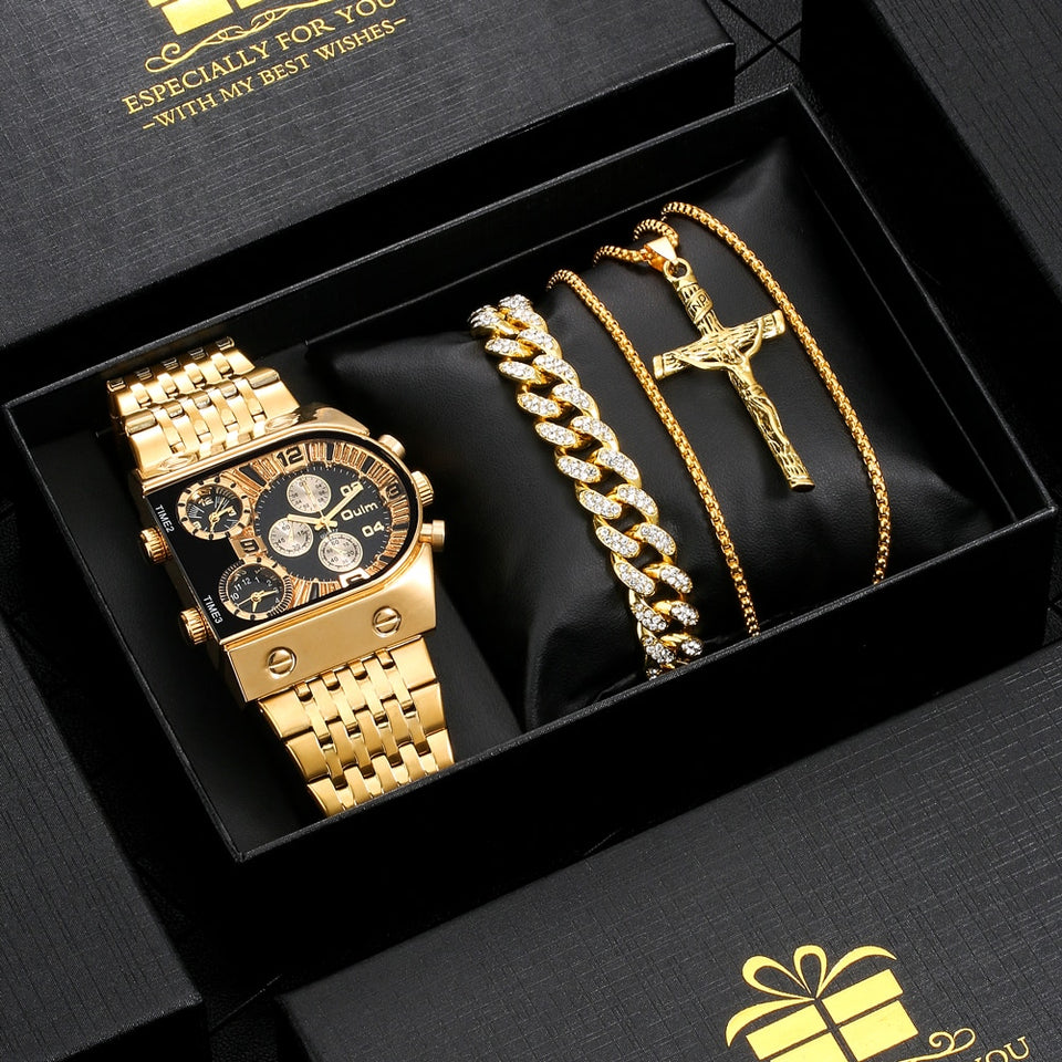 EPibuss Luxury Men Quartz Jewelry set