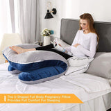 EPibuss Side Sleeper Maternity Sleeping Support U Shape 100% Cotton Full Body Pillow for Pregnant Women