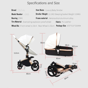 EPibuss Luxury Baby Stroller 3 in 1 with Car Seat