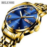 EPibuss Men Stainless Steel Business Clock Waterproof Luminous Watches