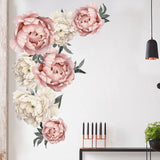 EPibuss Peony Rose Flowers Wall Sticker for Kids Room Nursery Background Home Decor