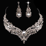 EPibuss Women Rhinestone Luxury Wedding Prom Necklace Earrings Bracelet Jewelry Sets