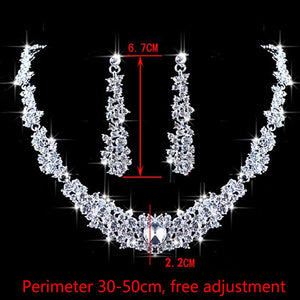 EPibuss Women Rhinestone Luxury Wedding Prom Necklace Earrings Bracelet Jewelry Sets