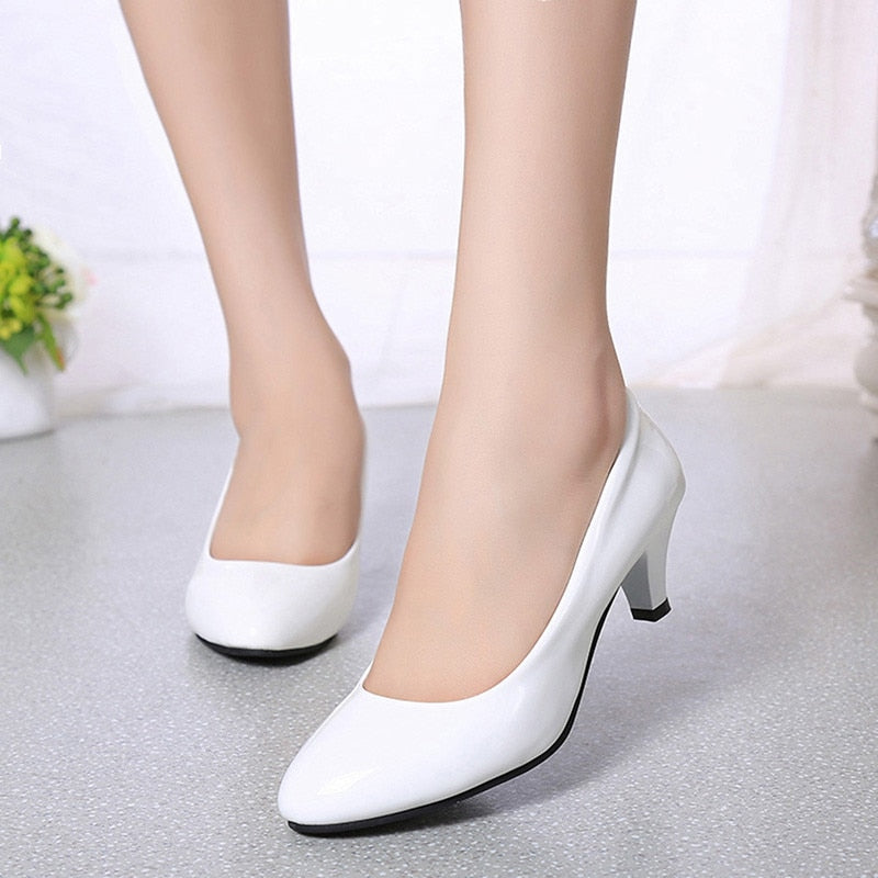 EPibuss Pumps Medium Heel Nude Sexy High Heels Weeding Shoes