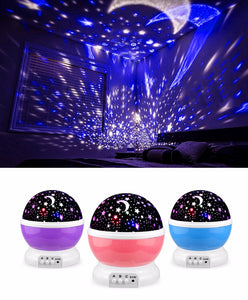 EPibuss Romantic Rotating  Star Moon Sky Projector Night Light For Kids Baby Sleep