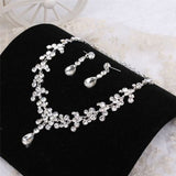 EPibuss Women Rhinestone Luxury Wedding Prom Necklace Earrings Bracelet Jewelry Sets