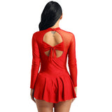 EPibuss Costume Long Sleeve Latin Ballet Stage Dance Gymnastics Leotard Dress