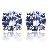 EPibuss Iced Out Bling Stud Earrings With Screw Back Silver Plated Micro CZ Stone Earrings