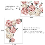 EPibuss Peony Rose Flowers Wall Sticker for Kids Room Nursery Background Home Decor