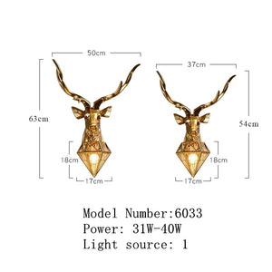 EPibuss Deer Head Wall Light Living Room Bedroom Aisle Background Wall  Decor