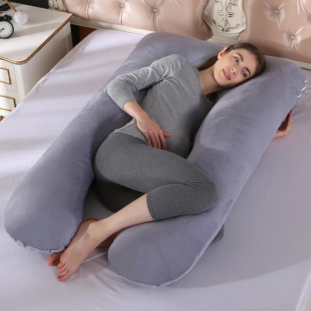 EPibuss Side Sleeper Maternity Sleeping Support U Shape 100% Cotton Full Body Pillow for Pregnant Women