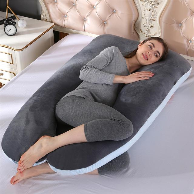 EPibuss Side Sleeper Maternity Sleeping Support U Shape 100% Cotton Full Body Pillow for Pregnant Women