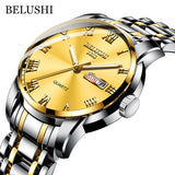 EPibuss Men Stainless Steel Business Clock Waterproof Luminous Watches