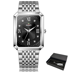 EPibiuss Rectangular  Fashion Steel Bracelet Quartz Watches