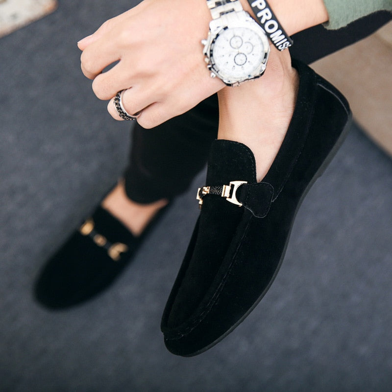 EPibuss Men  Black Blue Red Loafers  Moccasin Soft Comfortable  Flats Sneakers