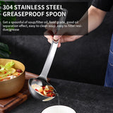 EPibuss Long Handle Kitchen Stainless Steel Scoop Filter Skimmer Oil-Water  Strainer