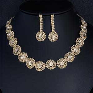 EPibuss Women Zircon Rhinestone  Earrings and Necklace Jewelry Set of Bride Bridesmaid