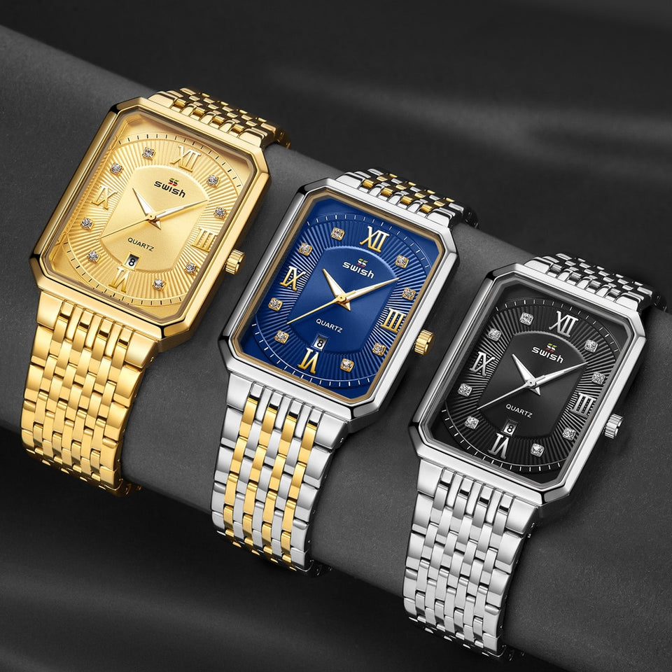 EPibiuss Rectangular  Fashion Steel Bracelet Quartz Watches